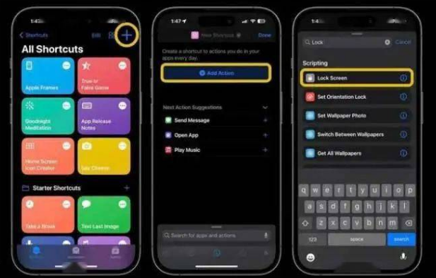 集安苹果14锁屏维修店分享iPhone14升级iOS16.4后如何创建锁屏快捷方式 