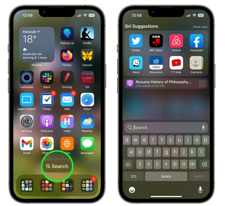 集安苹果手机维修分享升级到 iOS 16 后，如何删除主屏幕上的搜索按钮 