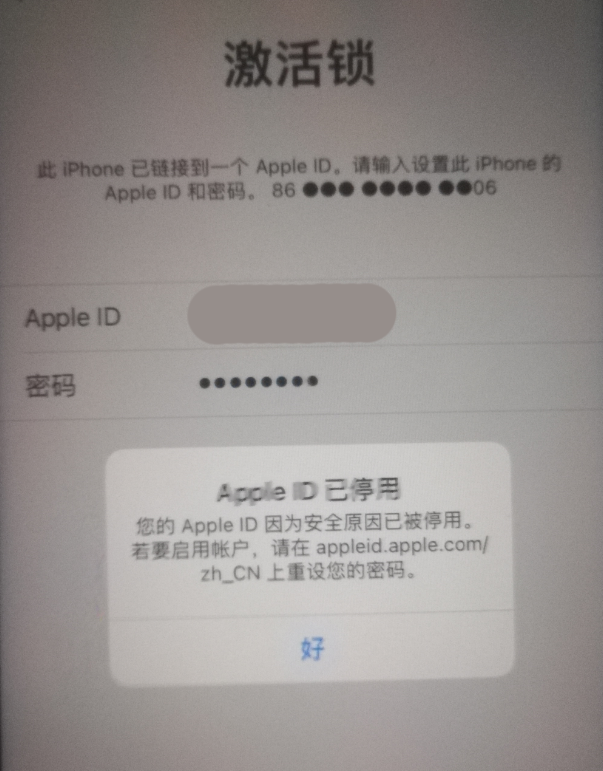 集安苹果手机维修分享iPhone 12 出现提示“Apple ID 已停用”怎么办 