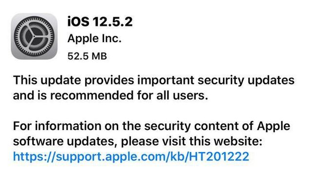 集安苹果手机维修分享iOS12.5.2发布，建议所有老苹果用户安装 